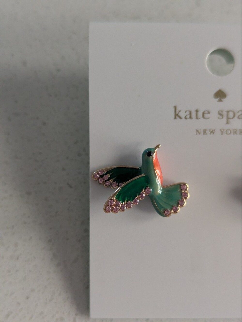 kate spade New York Hummingbird Stud Earrings - Green & Pink - Picture 4 of 5